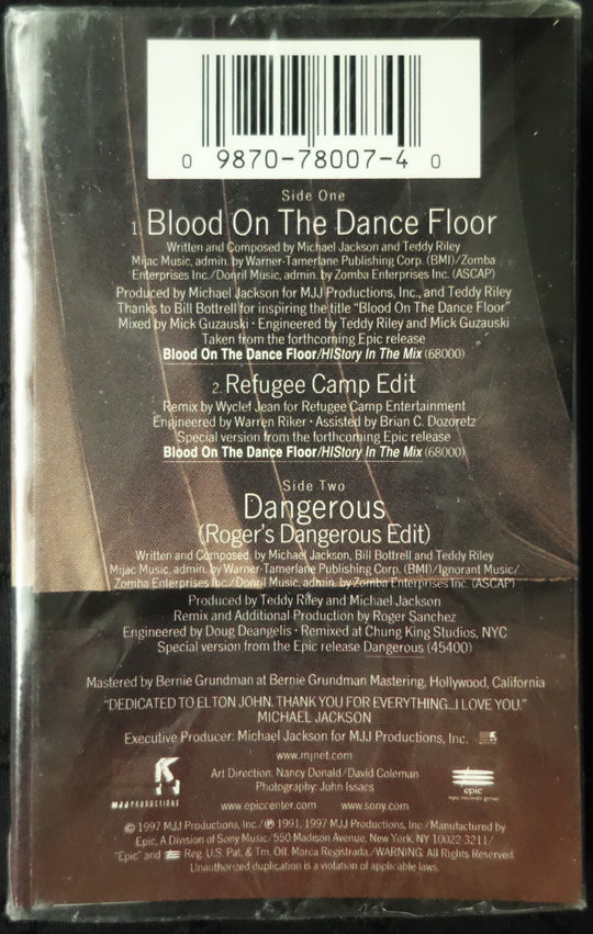 Michael Jackson "Blood On The Dance Floor" (Single)-Cassette Tapes-UnDigable Digs