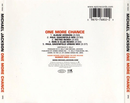 Michael Jackson "One More Chance" (CD Maxi-Single)-CDs-UnDigable Digs