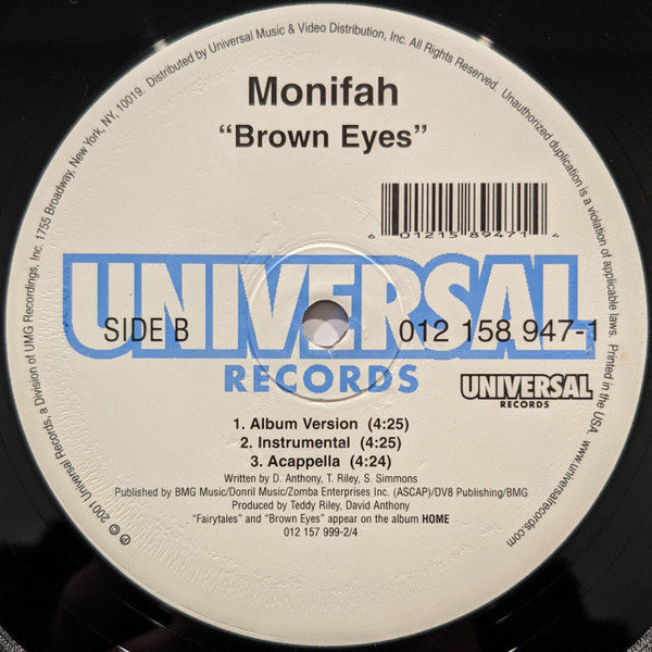 Monifah "Fairytales / Brown Eyes" (12" Single)-Vinyl Records-UnDigable Digs
