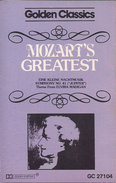 Mozart "Mozarts Greatest"-Cassette Tapes-UnDigable Digs