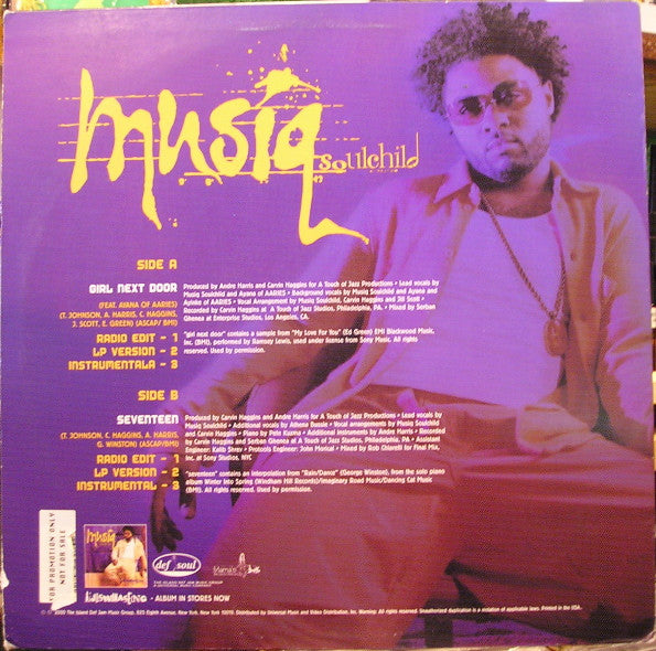 Musiq Soulchild "Girl Next Door" (12" Single)-Vinyl Records-UnDigable Digs