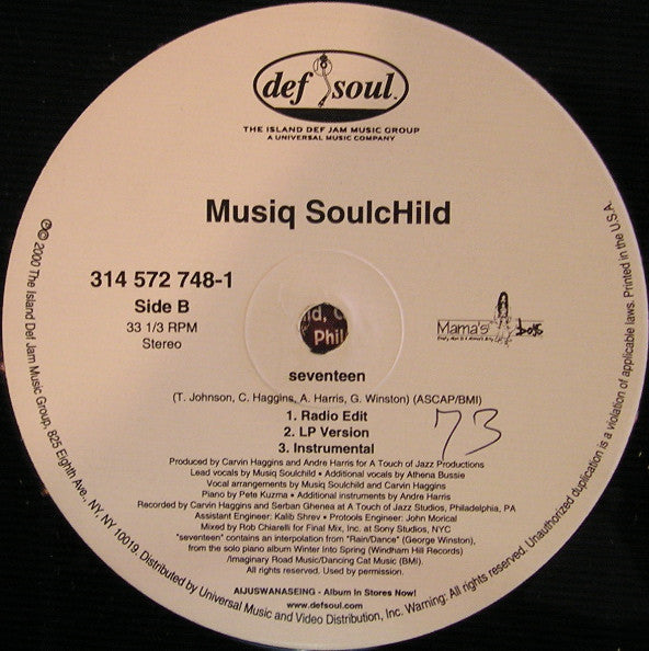 Musiq Soulchild "Girl Next Door" (12" Single)-Vinyl Records-UnDigable Digs