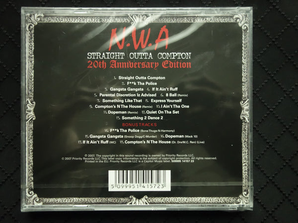 N.W.A "Straight Outta Compton" (20th Anniversary Edition) (CD)-CDs-UnDigable Digs
