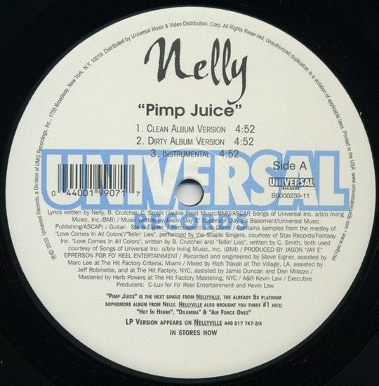 Nelly "Pimp Juice" (12" Single)-Vinyl Records-UnDigable Digs