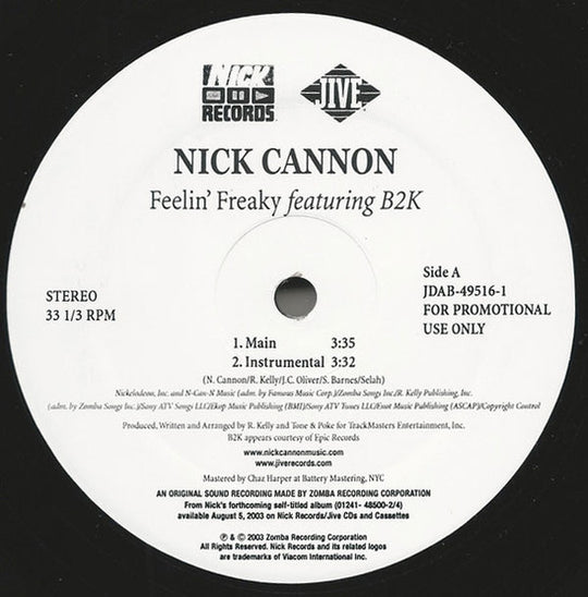Nick Cannon Featuring B2K "Feelin' Freaky" (12" Single)-Vinyl Records-UnDigable Digs