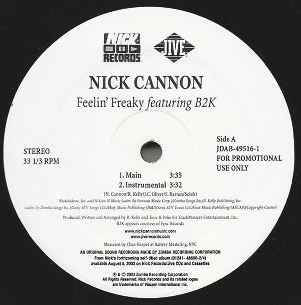 Nick Cannon Featuring B2K "Feelin' Freaky" (12" Single)-Vinyl Records-UnDigable Digs