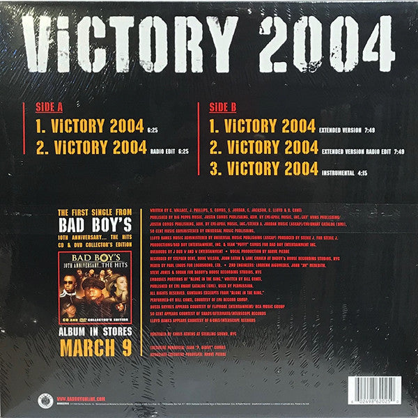Notorious B.I.G., P. Diddy, Busta Rhymes, 50 Cent & Lloyd Banks "Victory 2004" (12" Single)-Vinyl Records-UnDigable Digs