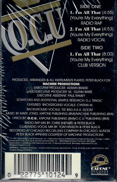O.C.U. "I'm All That (You're My Everything)" (Single)-Cassette Tapes-UnDigable Digs