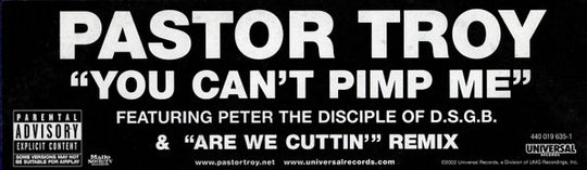 Pastor Troy "You Can't Pimp Me" (12" Single)-Vinyl Records-UnDigable Digs