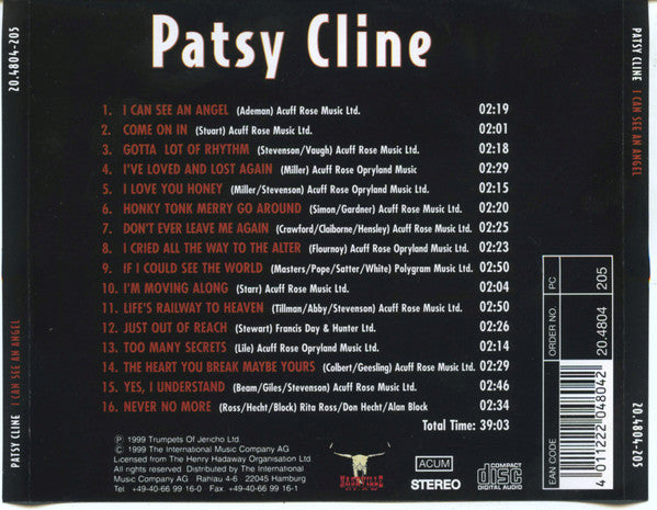 Patsy Cline "I Can See An Angel" (CD)-CDs-UnDigable Digs