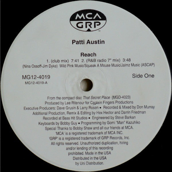 Patti Austin "Reach" (12" Single)-Vinyl Records-UnDigable Digs