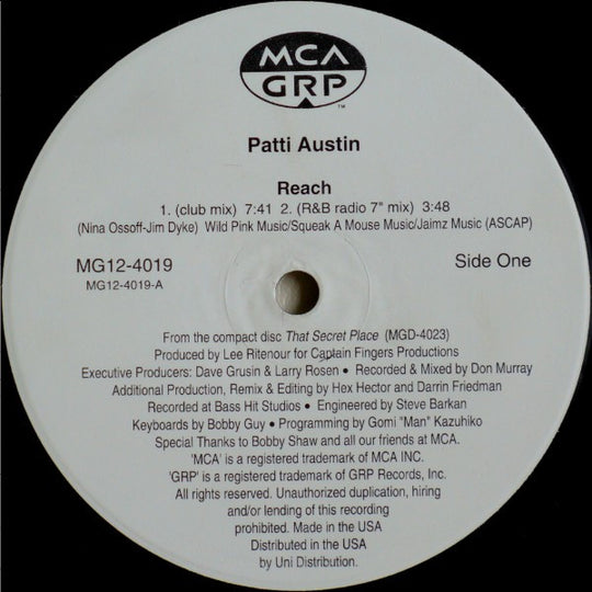 Patti Austin "Reach" (12" Single)-Vinyl Records-UnDigable Digs