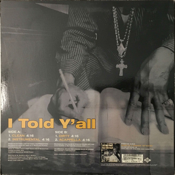 Petey Pablo "I Told Y'all" (12" Single)-Vinyl Records-UnDigable Digs