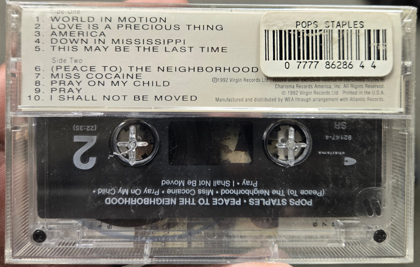 Pops Staples "Peace To The Neighborhood"-Cassette Tapes-UnDigable Digs