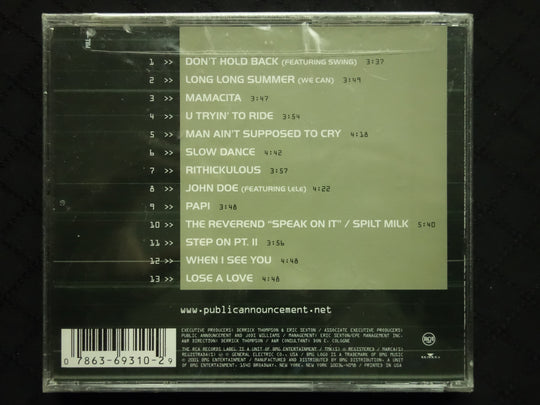 Public Announcement "Don't Hold Back" (CD)-CDs-UnDigable Digs