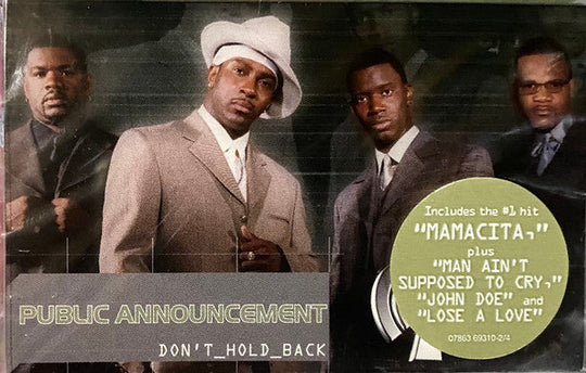 Public Announcement "Don't Hold Back"-Cassette Tapes-UnDigable Digs