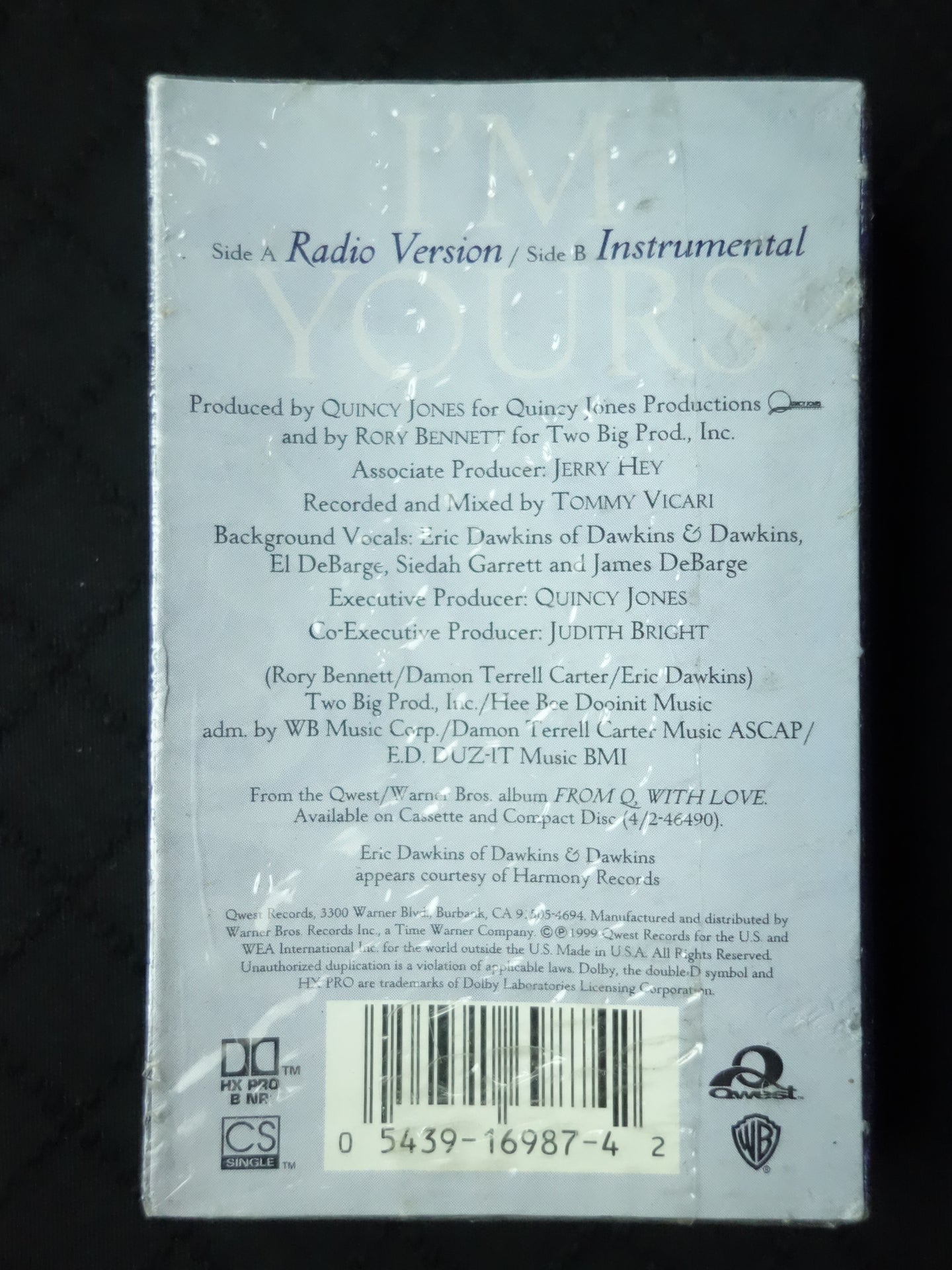 Quincy Jones Featuring Siedah Garrett & El DeBarge "I'm Yours" (Single)-Cassette Tapes-UnDigable Digs