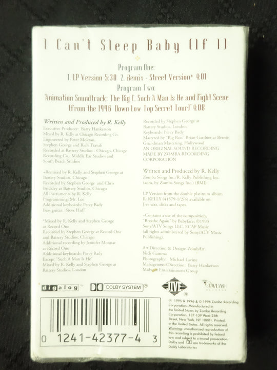 R. Kelly "I Can't Sleep Baby (If I)" (Single)-Cassette Tapes-UnDigable Digs