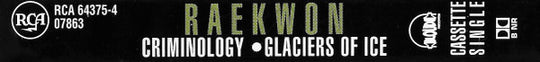 Raekwon Featuring Tony Starks (Ghost Face Killer) "Criminology / Glaciers Of Ice" (Cassette Single)-Cassette Tapes-UnDigable Digs