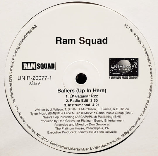 Ram Squad "Ballers (Up In Here)" (12" Single)-Vinyl Records-UnDigable Digs