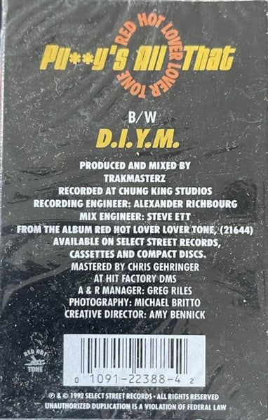 Red Hot Lover Lover Tone "Pu**y's All That" (Single)-Cassette Tapes-UnDigable Digs