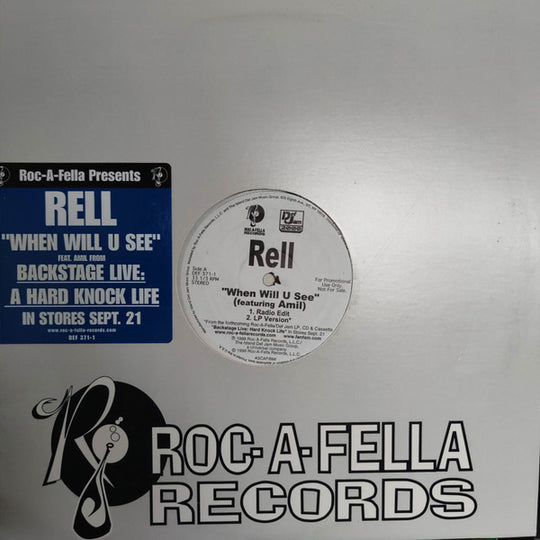 Rell f; Amil "When Will U See" (12" Promo Single)-Vinyl Records-UnDigable Digs