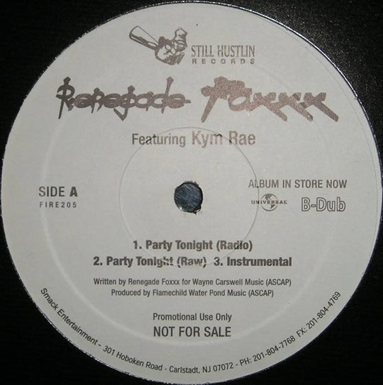 Renegade Foxxx "Party Tonight / Royal Rumble 2K5" (12" Single)-Vinyl Records-UnDigable Digs
