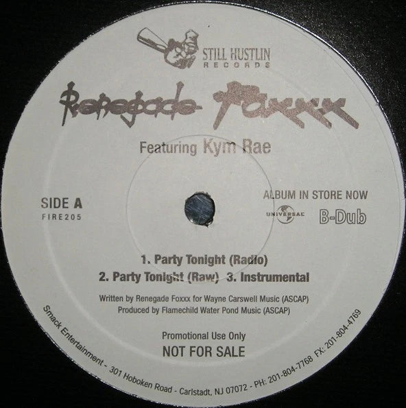 Renegade Foxxx "Party Tonight / Royal Rumble 2K5" (12" Single)-Vinyl Records-UnDigable Digs