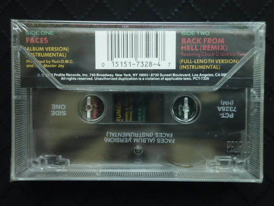 Run-DMC ‎"Faces / Back From Hell (Remix)" (Maxi-Single)-Cassette Tapes-UnDigable Digs