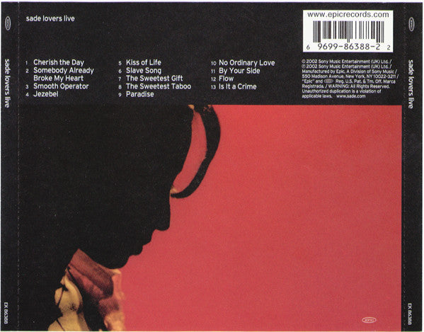 Sade "Lovers Live" (2xCD)-CDs-UnDigable Digs