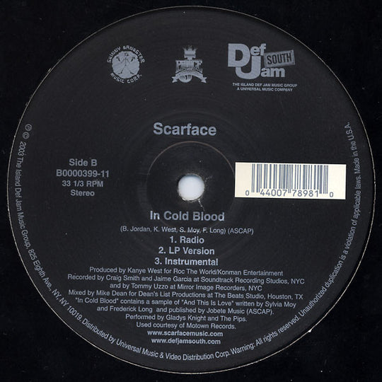 Scarface "Someday / In Cold Blood" (12" Single)-Vinyl Records-UnDigable Digs
