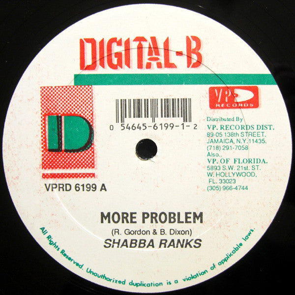 Shabba Ranks "More Problem" (12" Single)-Vinyl Records-UnDigable Digs