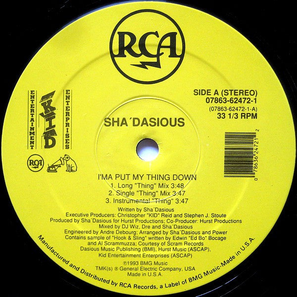 Sha'dasious "I'ma Put My Thing Down" (Single)-Cassette Tapes-UnDigable Digs