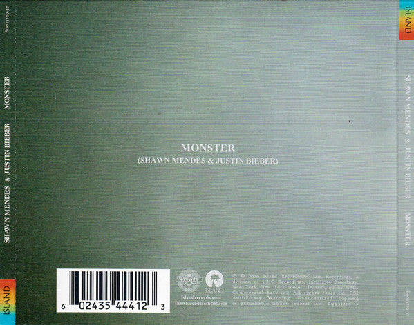 Shawn Mendes & Justin Bieber "Monster" (CD Single)-CDs-UnDigable Digs