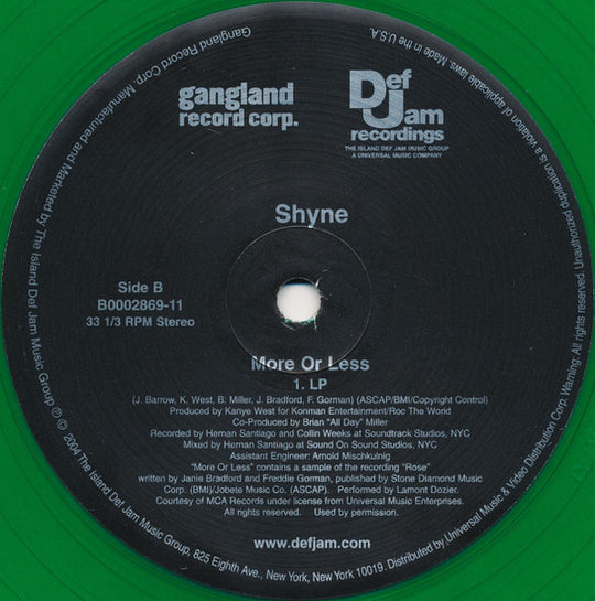 Shyne "More Or Less" (12" Single)-Vinyl Records-UnDigable Digs