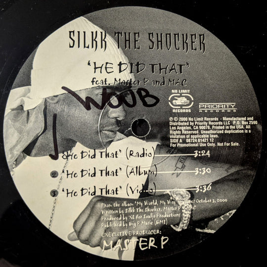 Silkk The Shocker Feat. Master P And Mac "He Did That" (12" Promo Single)-Vinyl Records-UnDigable Digs