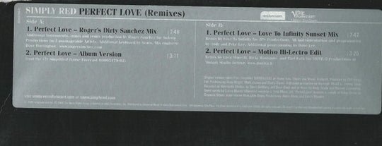 Simply Red "Perfect Love (Remixes)" (12" Maxi-Single)-Vinyl Records-UnDigable Digs