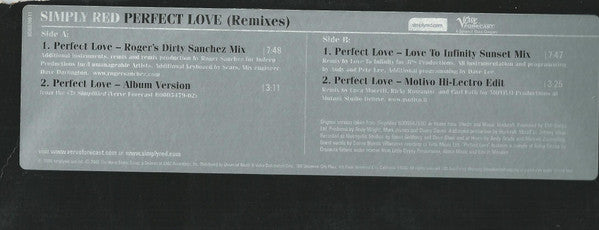 Simply Red "Perfect Love (Remixes)" (12" Maxi-Single)-Vinyl Records-UnDigable Digs