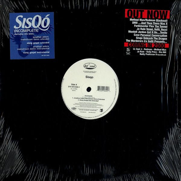 Sisqo "Incomplete" (12" Single)-Vinyl Records-UnDigable Digs