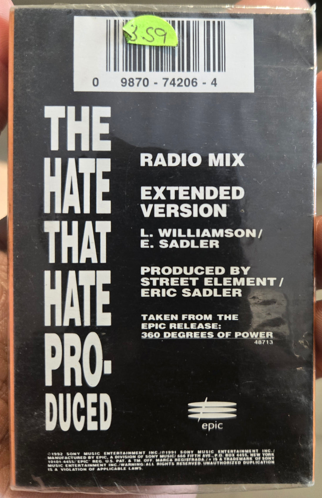 Sister Souljah "The Hate That Hate Produced" (Single)-Cassette Tapes-UnDigable Digs