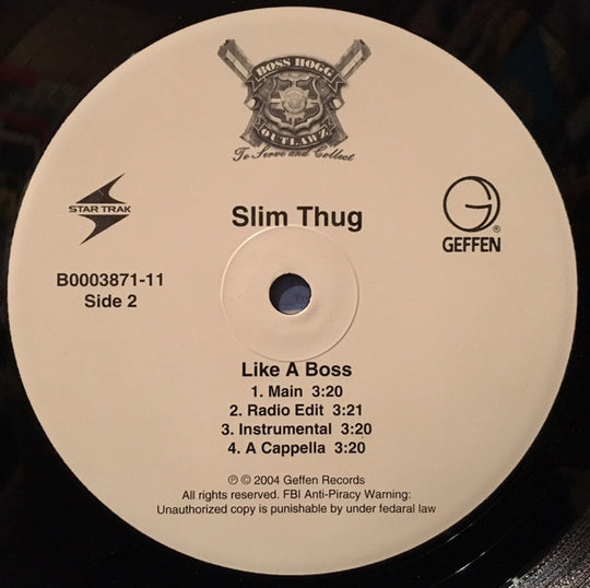 Slim Thug "Like A Boss" (12" Single)-Vinyl Records-UnDigable Digs