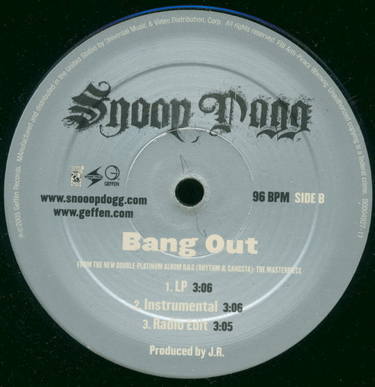 Snoop Dogg "Ups & Downs / Bang Out" (12" Single)-Vinyl Records-UnDigable Digs