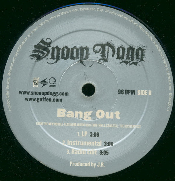 Snoop Dogg "Ups & Downs / Bang Out" (12" Single)-Vinyl Records-UnDigable Digs