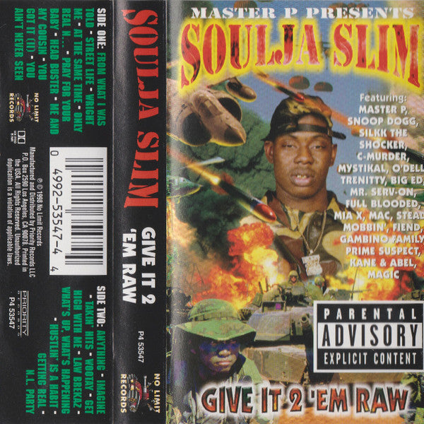 「SOULJA SLIM - Give It 2 Em Raw」VINYL Soulja Slim – Give It 2 'Em Raw – 2 x Vinyl (LP, Album