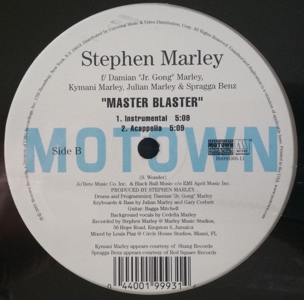 Stephen Marley "Master Blaster" (12" Single)-Vinyl Records-UnDigable Digs