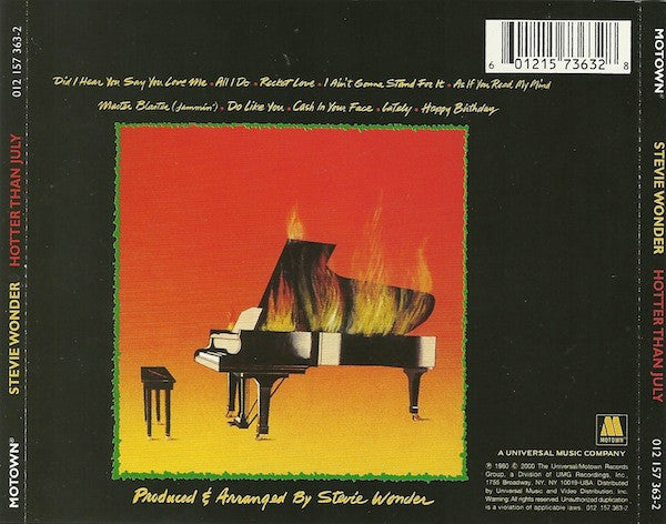 Stevie Wonder "Hotter Than July" (CD)-CDs-UnDigable Digs