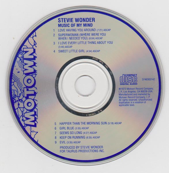 Stevie Wonder "Music Of My Mind" (CD)-CDs-UnDigable Digs