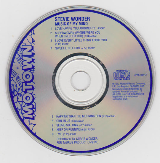 Stevie Wonder "Music Of My Mind" (CD)-CDs-UnDigable Digs