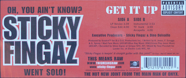 Sticky Fingaz "Get It Up" (12" Single)-Vinyl Records-UnDigable Digs