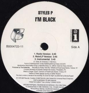 Styles P "I'm Black / Leaving The Game" (12" Single)-Vinyl Records-UnDigable Digs